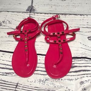 Ashley Stewart Pink&Gold Jelly Sandals